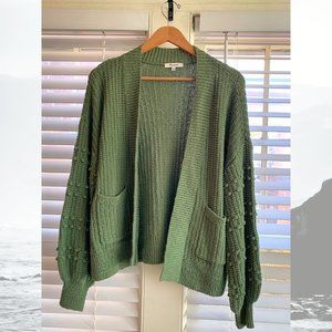 Madewell Bobble Cardigan Sweater, Green